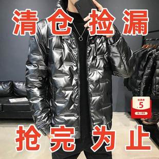 年新款 秋冬新款 短款 羽绒棉服男士 秋冬潮流帅气亮面加厚舒适棉衣男