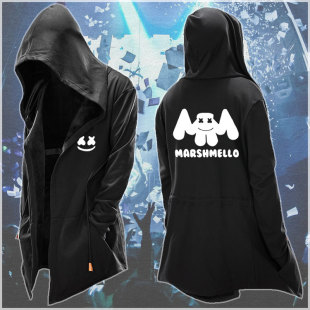 百大DJ周边衣服 Marshmello电音棉花糖卫衣开衫披风潮流连帽外套