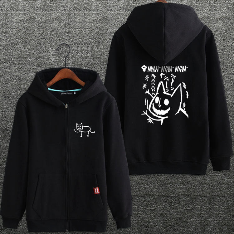 鬼灯的冷彻 衣服 白泽周边金鱼草 猫好好动漫长袖加绒卫衣服外套