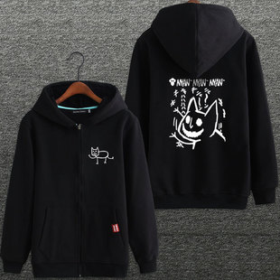 鬼灯的冷彻 衣服 白泽周边金鱼草 猫好好动漫长袖加绒卫衣服外套