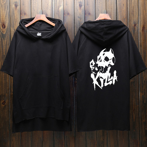 jojo的奇妙冒险动漫周边夏季星尘斗士 石鬼面连帽男二次元短袖t恤