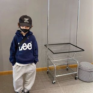男童连帽卫衣秋冬新款儿童日系潮牌上衣春秋中小童加绒加厚外套帅