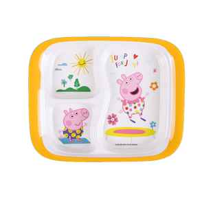 五和小猪佩奇儿童宝宝碗套装辅食碗餐具卡通防摔可爱家用分格餐盘