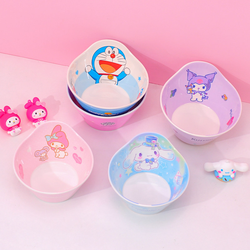 五和儿童碗卡通餐具宝宝吃饭碗勺子辅食碗防摔防烫幼儿园可爱汤碗