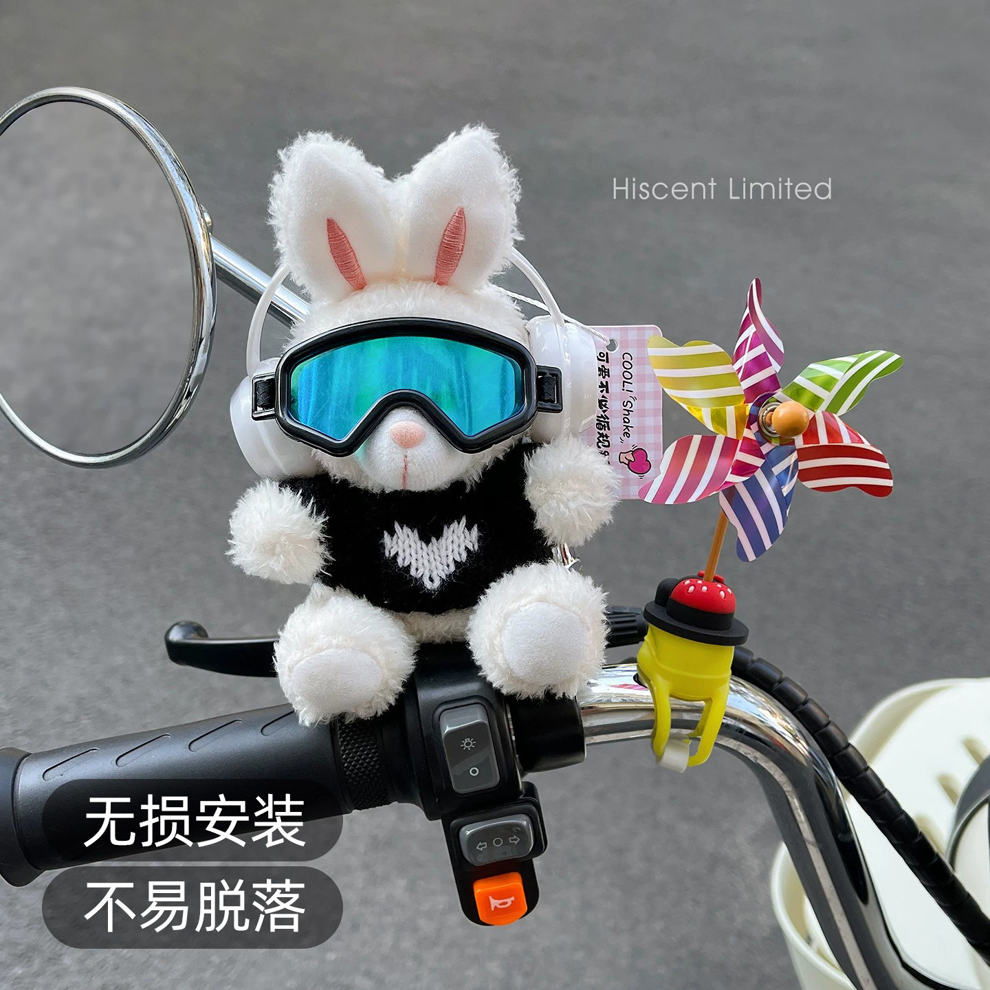 电动车装饰摆件可爱电瓶三轮摩托车自行车后视镜玩偶公仔挂件配件