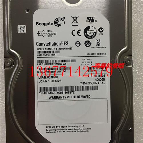 议价联想TD350 TD450 RD450 RD630 RD640 4T SAS ST4000NM0023硬