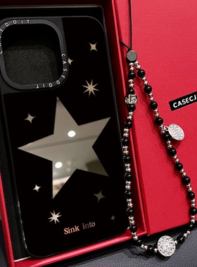 C家联名MagSafe磁吸暗黑系五角星星适用iphone17手机壳16promax苹果15pro镜面保护套14plus高级感13女Air小众