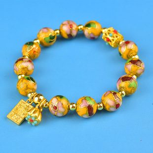 故宫文创北京法物处景泰蓝珐琅手串景区同款10mm珠子三通繁华手链