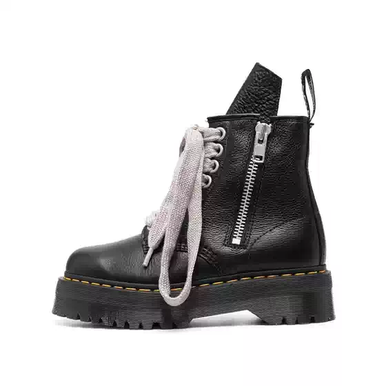 2023 New Dr Collaboration Martin Boots for Men, Thick-Soled Non-Slip Work Boots, Genuine Leather Versatile Side Zipper Ro Men's Boots