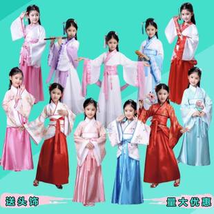 战国袍儿童女童宝宝中国风春秋战国时期汉服饰公主襦裙古装表演服