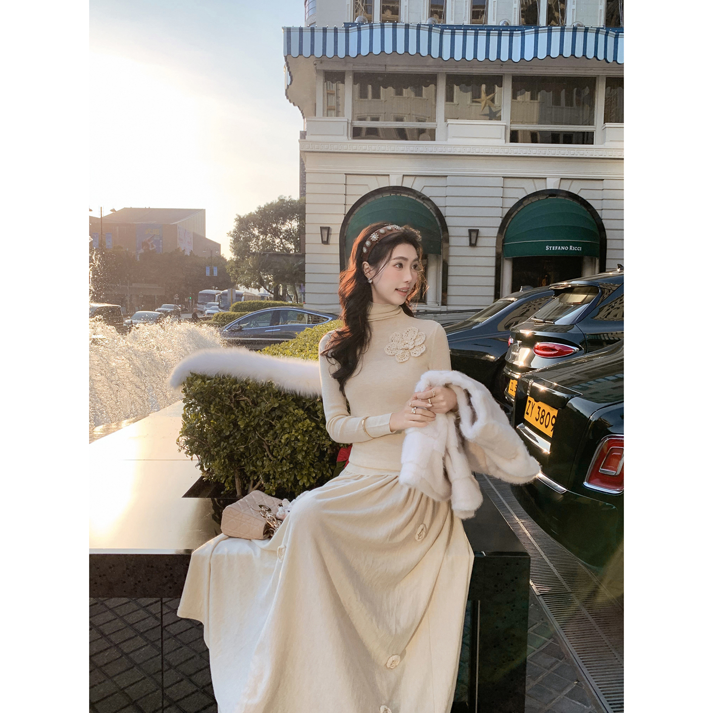 针织套装裙女2026超火冬装两件套