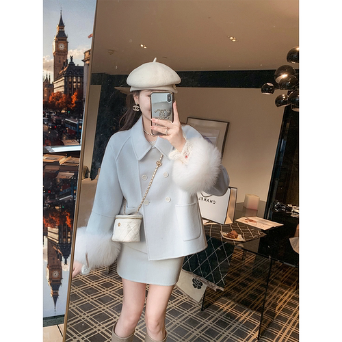 鱼兔子的兔子双面呢套装裙