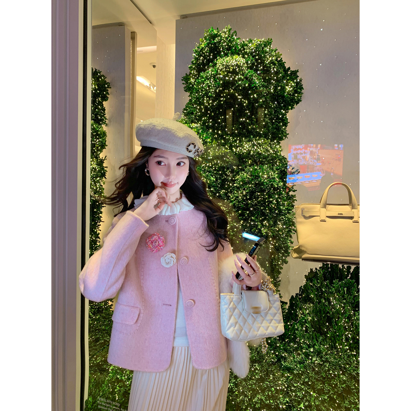 小香风双面呢羊毛大衣女毛呢外套