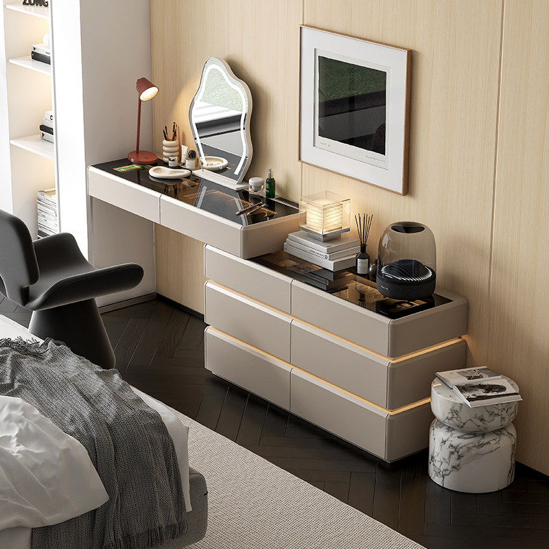 宗云极简化妆台斗柜一体意式简约带气氛灯卧室床尾柜收纳化妆台,住宅家具,梳妆台/桌,淘宝优惠券,粉丝福利购,淘宝优惠卷
