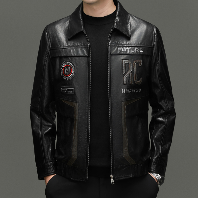 真皮皮衣男士短款海宁皮夹克秋冬新款美式休闲机车潮头层牛皮外套