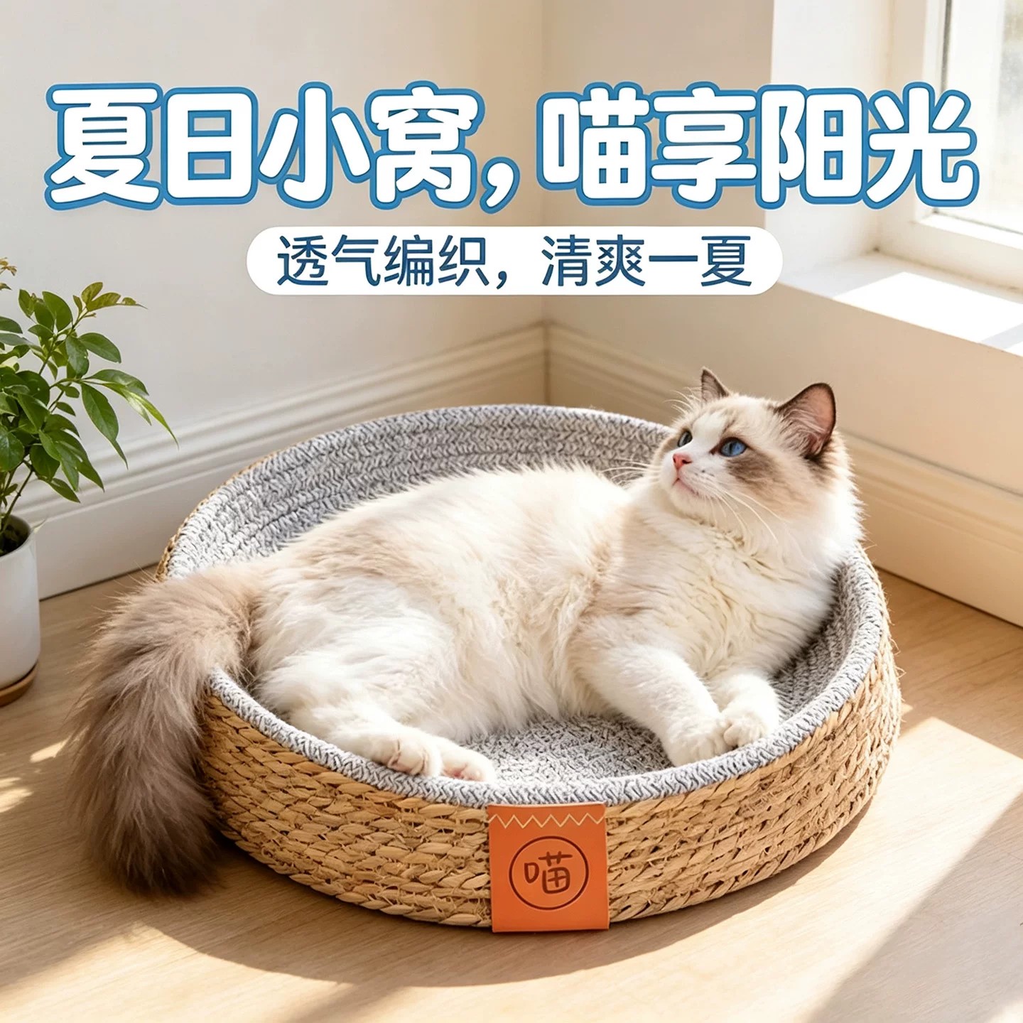四季通用夏季藤编透气猫窝