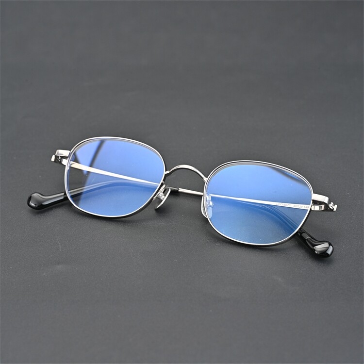 复古日系近视眼镜男女款超轻眼镜框钛配近视变色眼镜大脸方框6673