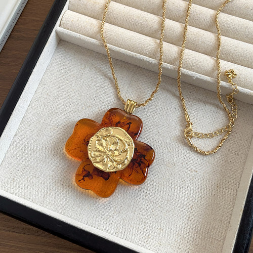 吴昕同款复古四叶草项链