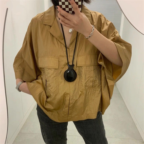 小众中性黑色音乐之镜长款项链