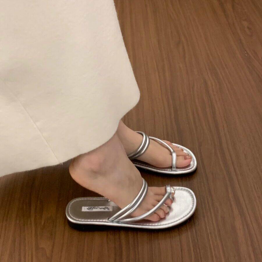 两穿平底套趾拖鞋女夏季