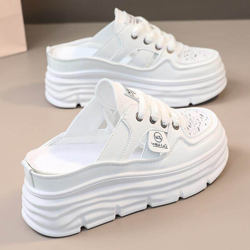 鞋子女2026新款厚底内增高包头半拖鞋夏季镂空透气外穿高级感凉鞋