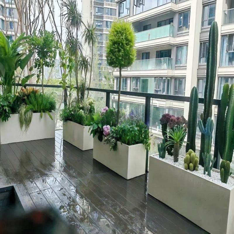 包邮懒人楼顶盆景菜园种植盆长方形透气塑料种花植物家庭菜盆盆花