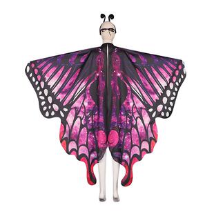 新款蝴蝶披风跨境外贸渐变彩色舞蹈装饰翅膀万圣节cosplay舞台服