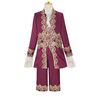 复古欧洲王子礼服华丽宫廷风刺绣花边贵族正装舞台剧演出服大码