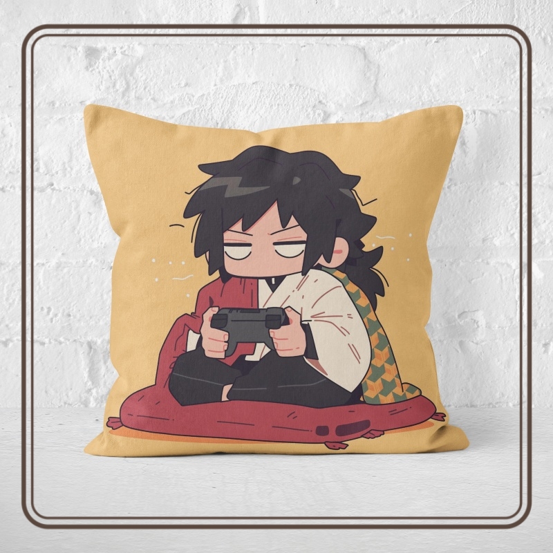 鬼灭之刃动漫周边富冈义勇时透无一郎蝴蝶忍蛇柱恋柱方形抱枕定制