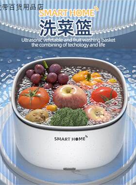 家用超声波果蔬清洗机 洗菜机分离式洗菜篮 水果食材臭氧净化器