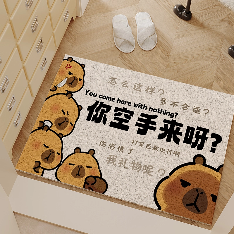 【卡皮巴拉联名】入户门地垫创意脚垫门口进门地毯耐脏丝圈防滑垫