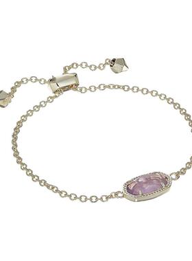 代购Kendra Scott女士手链优雅精致简约时尚14K镀金黄铜紫色宝石