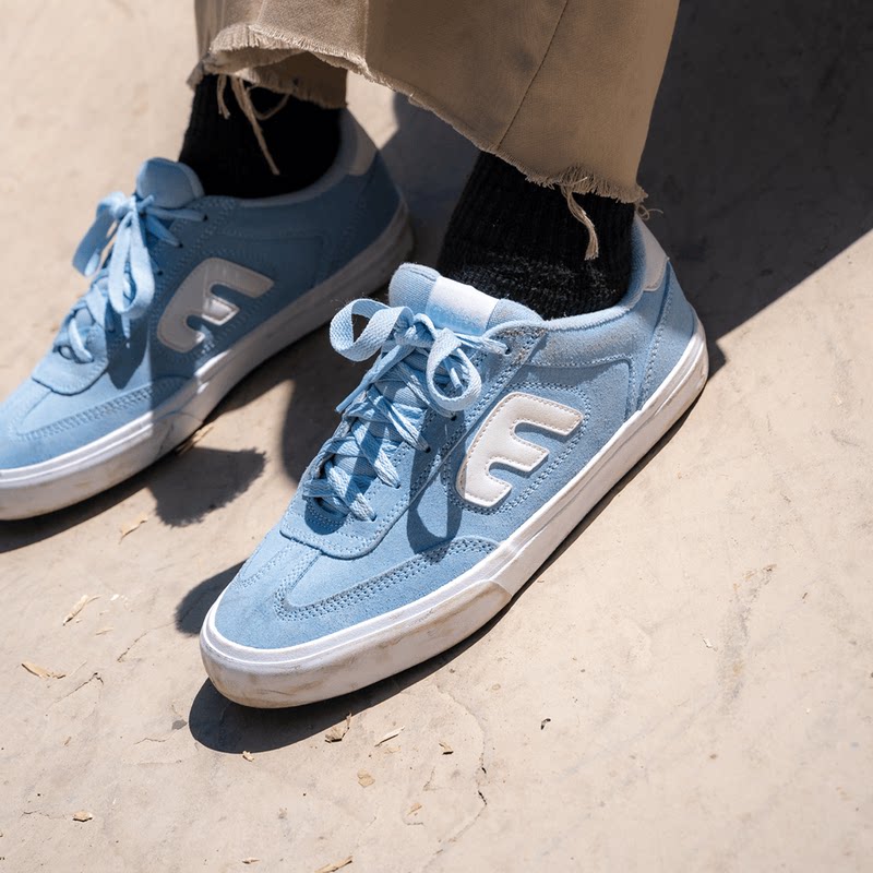 代购Etnies LOCUT VULC X FOS男女款浅蓝色麂皮滑板鞋运动休闲鞋