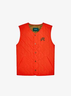 代购MALBON GOLF男士马甲轻量保暖灵活活动核心保暖层叠穿搭橙色