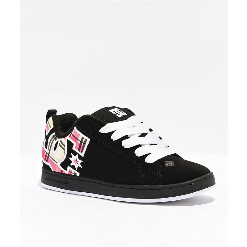 DC女士滑板鞋缓震鞋垫透气内衬防滑鞋底加厚鞋领黑色鞋面