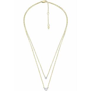 代购Fossil化石女士项链简约优雅精致时尚金色不锈钢电镀金心形