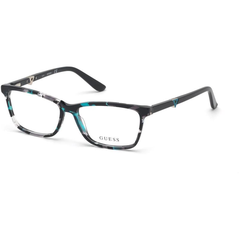 GUESS女士眼镜框几何形全框彩色花纹透明材质日常佩戴办公眼镜架