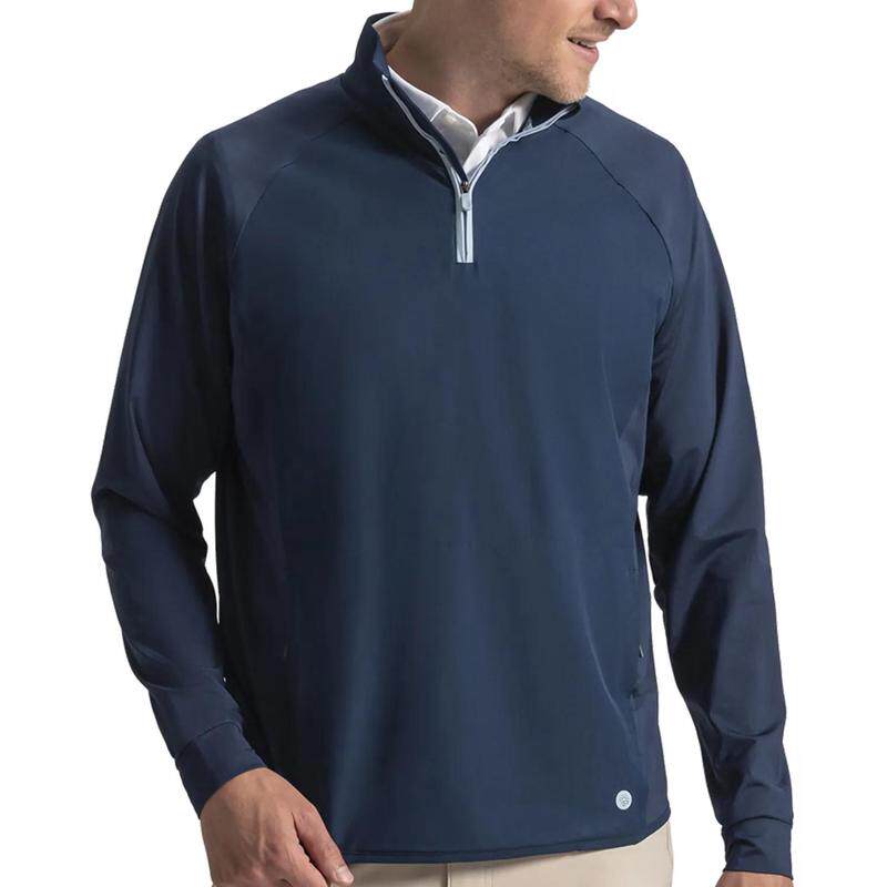 代购Footjoy男士运动夹克防风透气保暖快干长袖深蓝色轻量