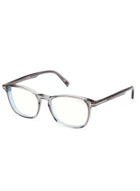 代购Tom Ford汤姆福特男士眼镜架方形灰色透明镜片金属质感