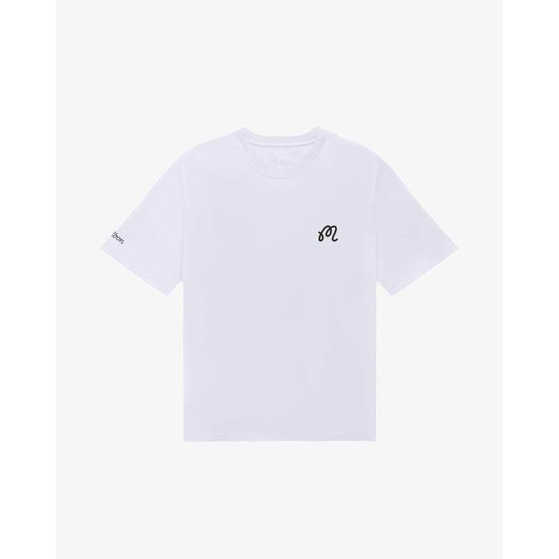 代购MALBON GOLF男士运动T恤透气舒适百搭耐穿白色短袖圆领