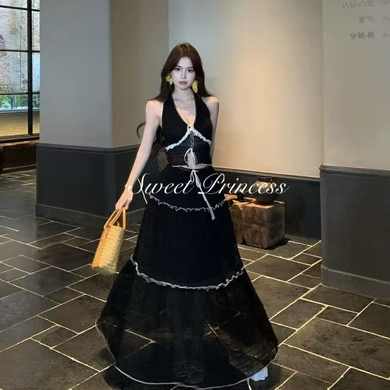 高级分体裙式泳衣三件套海边度假