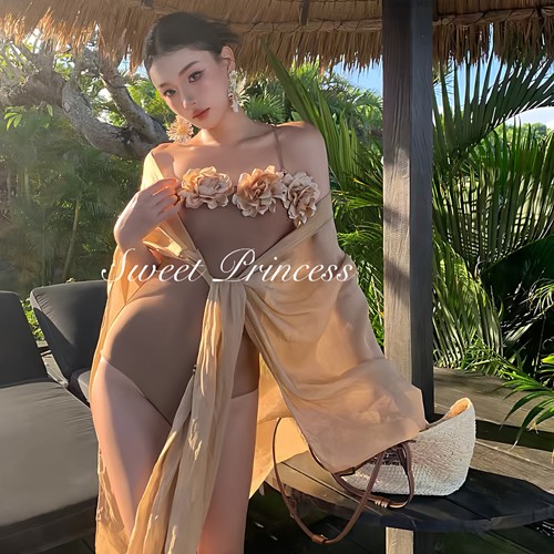 「贵妃醉酒」ins风高级感少女纯欲性感显瘦遮肚温泉度假绝美泳衣