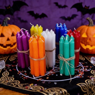 做腊梅花蜡烛2.2×16cm彩色蜡烛杆蜡家用照明纯蜂蜡手工制作蜡梅