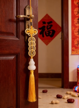 白玉葫芦门挂白玉避火葫芦五帝六字真言明咒六帝厨房西北方西方挂