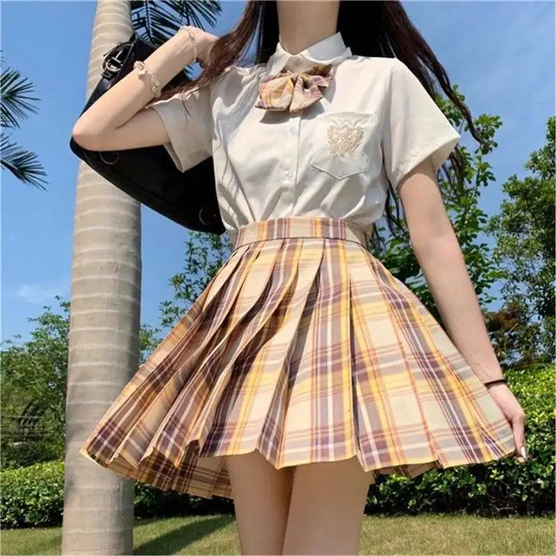 正版山吹jk制服格裙夏季全套百褶裙短袖日系学院风女童水手服套