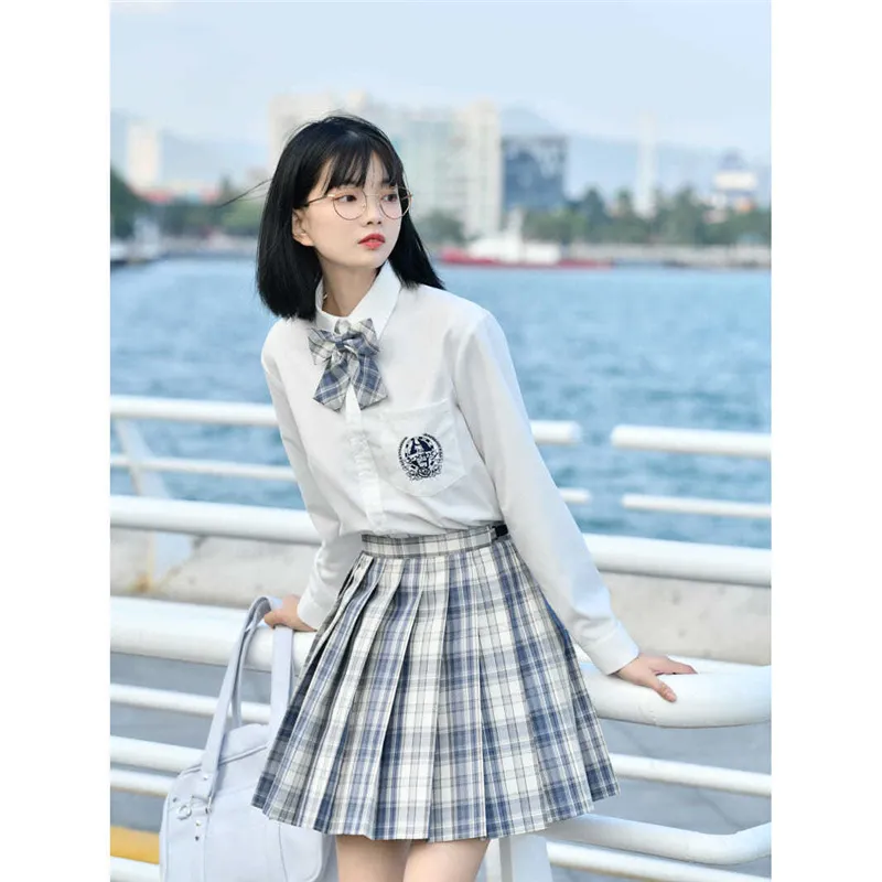 温柔一刀jk制服裙正版套装全套原创百褶裙学院风短裙子格裙女夏季