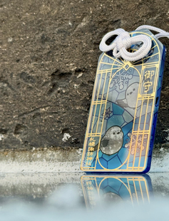 现货日本北海道诹访神社雪花限定镭射山雀御守挂件