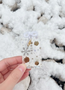 日本青森广田神社雪花限定镭射御守全能挂件