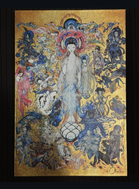 日本天野喜孝日莲宗 妙法莲华经 法华经画 御朱印帐 手帐挂画礼物