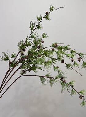 绿色仿真松枝小垂雪松长松针乔松 9头松枝 圣诞小松树 狐尾天门冬